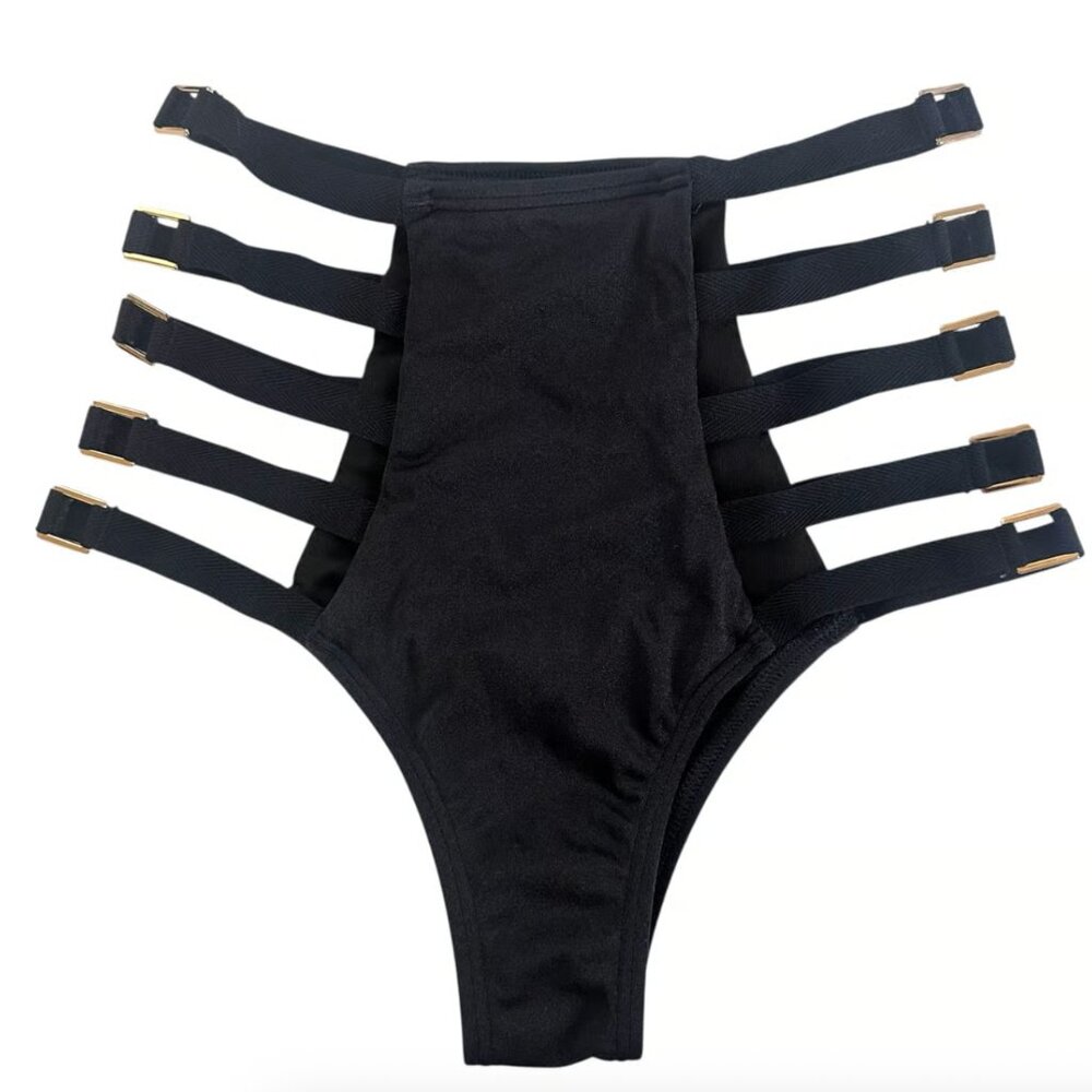 VICTORIA'S SECRET / HIGH WAIST BIKINI BOTTOM / BLACK / SIZE S